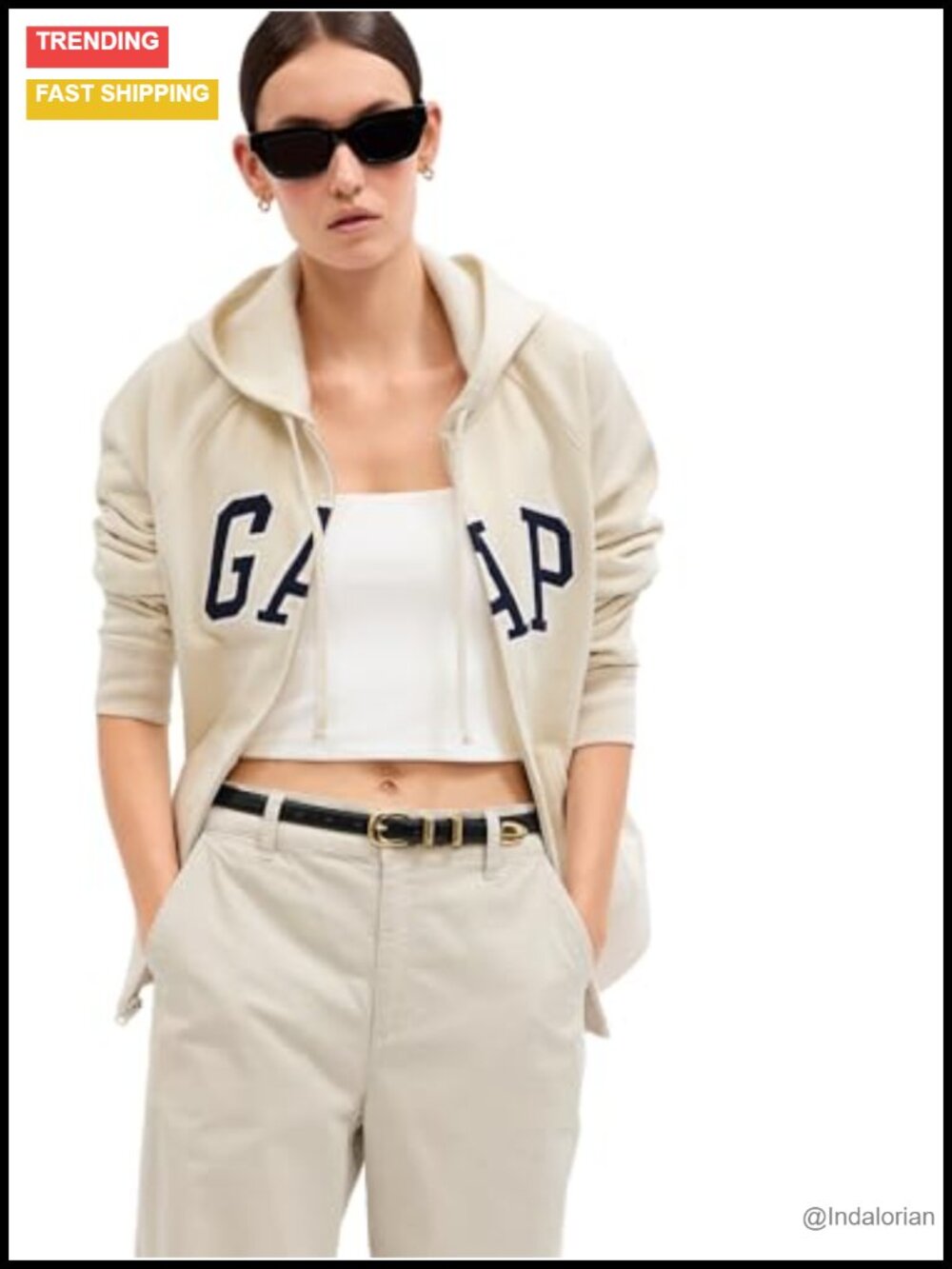 Women's Logo Full Zip Hoodie Sweatshirt Cotton Blend Medium